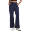 imagebaleaf Womens Hiking Pants Lightweight Water Resistant Travel Flare Pants with Pockets Quick Dry Breathable Drawstring WaistNavy Blue