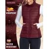 imagebaleaf Womens Lightweight Warm Puffer Vest Running Winter Hybrid Sleeveless Quilted Water Resistant JacketWine Red