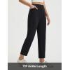 imagebaleaf Womens Petite Casual Pants with 3 Pockets 25 Ankle Golf Pant Pull On Stretchy 78 Travel Work SlacksBlack