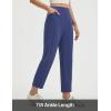 imagebaleaf Womens Petite Casual Pants with 3 Pockets 25 Ankle Golf Pant Pull On Stretchy 78 Travel Work SlacksNavy Blue