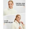 imagebaleaf Womens Quarter Zip Sherpa Fleece Pullover Lightweight Fuzzy Winter Warm Sweatshirt with Zipper Kangaroo PocketStar White
