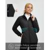 imagebaleaf Womens Quilted Jackets Golf Winter Lightweight Warm Stand Collar Water Resistant Puffer Jacket 4 PocketsBlack
