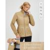 imagebaleaf Womens Quilted Jackets Golf Winter Lightweight Warm Stand Collar Water Resistant Puffer Jacket 4 PocketsBrown