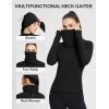 imagebaleaf Womens Thermal Long Sleeve Shirts Fleece Mock Neck Top Warm Undershirts with Detachable Neck Gaiter ThumbholesBlack