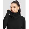 imagebaleaf Womens Thermal Long Sleeve Shirts Fleece Mock Neck Top Warm Undershirts with Detachable Neck Gaiter ThumbholesBlack