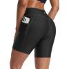 imageBALEAF Womens 6 High Waisted Swim Shorts UPF 50 Tummy Control Board Shorts with Liner and PocketsBlack