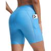 imageBALEAF Womens 6 High Waisted Swim Shorts UPF 50 Tummy Control Board Shorts with Liner and PocketsBlue