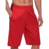 imagebaleaf Mens Basketball Shorts Long with Zipper Pockets Quick Dry Workout Training Drawstrings 11Red