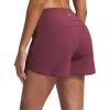imagebaleaf Womens 4 High Waisted Swim Board Shorts Quick Dry UPF50 with Zipper PocketsWine Red