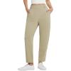 imagebaleaf Womens Ankle Barrel Pants Stretch Travel Pants Petite Work Pants Casual Slacks with PocketsKhaki