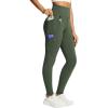 imagebaleaf Womens Fleece Lined Leggings Waterproof Winter Hiking Pants Thermal Running Tights Zipper Pockets High WaistedDark Army Green