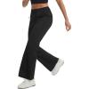 imagebaleaf Womens Hiking Pants Lightweight Water Resistant Travel Flare Pants with Pockets Quick Dry Breathable Drawstring WaistBlack