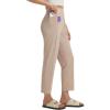 imagebaleaf Womens Petite Casual Pants with 3 Pockets 25 Ankle Golf Pant Pull On Stretchy 78 Travel Work SlacksKhaki