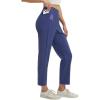 imagebaleaf Womens Petite Casual Pants with 3 Pockets 25 Ankle Golf Pant Pull On Stretchy 78 Travel Work SlacksNavy Blue