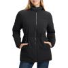 imagebaleaf Womens Winter Coat Long Puffer Jacket Quilted Jackets with Hood Warm Running Insulated Hiking SnowBlack