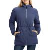imagebaleaf Womens Winter Coat Long Puffer Jacket Quilted Jackets with Hood Warm Running Insulated Hiking SnowNavy Blue
