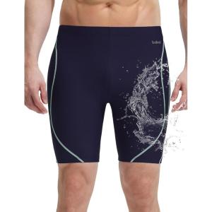 imagebaleaf Mens 75 Swim Trunks Water Resistant Swimming Jammers Quick Dry Athletic Swimsuit Competition Swimwear ShortsNavy Blue