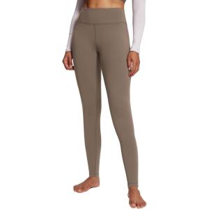 imagebaleaf Winter Clothing Women Leggings Fleece Lined Tights Thermal Warm Thick Cold Weather Gear 1 PocketsCocoa Creme