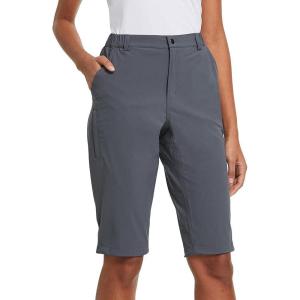 imagebaleaf Womens Bermuda Knee Length Long Shorts for Summer Hiking Golf Camping Stretch Lightweight Nylon Quick DryGrey