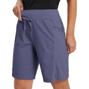 imagebaleaf Womens Hiking Long Shorts 911 Quick Dry Hiking Bermuda Cargo for Curvy Lightweight Knee Length Shorts Pockets9 Inch Blue