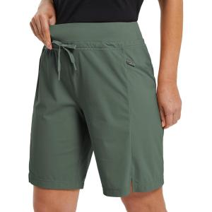 imagebaleaf Womens Hiking Long Shorts 911 Quick Dry Hiking Bermuda Cargo for Curvy Lightweight Knee Length Shorts Pockets9 Inch Dark Army Green