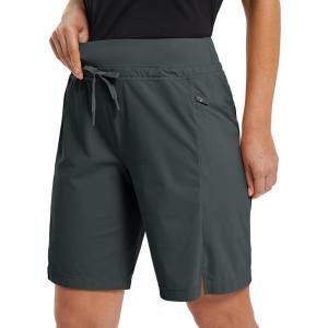 imagebaleaf Womens Hiking Long Shorts 911 Quick Dry Hiking Bermuda Cargo for Curvy Lightweight Knee Length Shorts Pockets9 Inch Dark Grey