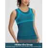 imageBALEAF Womens Sleeveless Workout Tank Tops Stretch Soft Top Yoga Athletic Running Breathable Lightweight Tennis Shirts GymBlue