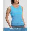 imageBALEAF Womens Sleeveless Workout Tank Tops Stretch Soft Top Yoga Athletic Running Breathable Lightweight Tennis Shirts GymEthereal Blue