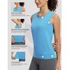 imageBALEAF Womens Sleeveless Workout Tank Tops Stretch Soft Top Yoga Athletic Running Breathable Lightweight Tennis Shirts GymEthereal Blue