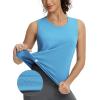 imageBALEAF Womens Sleeveless Workout Tank Tops Stretch Soft Top Yoga Athletic Running Breathable Lightweight Tennis Shirts GymEthereal Blue