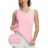 imageBALEAF Womens Sleeveless Workout Tank Tops Stretch Soft Top Yoga Athletic Running Breathable Lightweight Tennis Shirts GymLight Pink