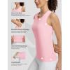 imageBALEAF Womens Sleeveless Workout Tank Tops Stretch Soft Top Yoga Athletic Running Breathable Lightweight Tennis Shirts GymLight Pink