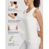 imageBALEAF Womens Sleeveless Workout Tank Tops Stretch Soft Top Yoga Athletic Running Breathable Lightweight Tennis Shirts GymStar White