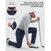 imagebaleaf Mens 30 Fleece Lined Golf Pants Warm Winter Stretchy Casual Business Travel 3 PocketsNavy Blue