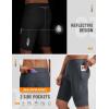 imagebaleaf Mens 4D Padded Bike Shorts Cycling Zipper Pockets Biking Bicycle Mountain Riding Biker Cycle UPF 50Dark Gray