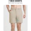 imagebaleaf Mens Classic Fit Golf Shorts 7 Inch with 5 Pockets Stretch Lightweight Work Casual Athletic Short Zipper Fly FrontKhaki