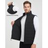 imagebaleaf Mens Fleece Lined Puffer Vest Lightweight Warm Sleeveless Jacket with Full Zip Winter Vest for Golf RunningBlack