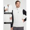 imagebaleaf Mens Fleece Lined Puffer Vest Lightweight Warm Sleeveless Jacket with Full Zip Winter Vest for Golf RunningStar White