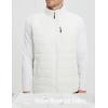 imagebaleaf Mens Fleece Lined Puffer Vest Lightweight Warm Sleeveless Jacket with Full Zip Winter Vest for Golf RunningStar White
