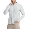 imagebaleaf Mens Long Sleeve Sun Shirts 14 Zip Up UPF 50 Fishing Hiking Lightweight Rash Guard UV Outdoor Running Shirt TeesLight Gray