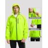 imagebaleaf Mens Rain Jacket Waterproof Windbreaker Raincoat Running Cycling Hiking Gear Hood Lightweight Reflective PackableCfluorescent Green