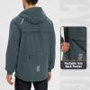 imagebaleaf Mens Rain Jacket Waterproof Windbreaker Raincoat Running Cycling Hiking Gear Hood Lightweight Reflective PackableGrey