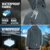 imagebaleaf Mens Rain Jacket Waterproof Windbreaker Raincoat Running Cycling Hiking Gear Hood Lightweight Reflective PackableGrey