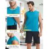 imagebaleaf Mens Sleeveless Tank Tops Workout Muscle T Shirts Quick Dry Sun Protection UPF 50 Athletic Gym Sport ShirtsAqua Blue