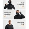 imagebaleaf Mens Sun Hoodie Long Sleeve Fishing Shirts UPF 50 Lightweight SPF UV Hiking Rash Guard with Detachable Hood MaskBlack