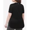 imagebaleaf Plus Size Workout Tops for Women Short Sleeve Loose Fit Shirts Crew Neck Quick Dry UPF50 Athletic Gym YogaBlack