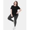 imagebaleaf Plus Size Workout Tops for Women Short Sleeve Loose Fit Shirts Crew Neck Quick Dry UPF50 Athletic Gym YogaBlack
