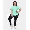imagebaleaf Plus Size Workout Tops for Women Short Sleeve Loose Fit Shirts Crew Neck Quick Dry UPF50 Athletic Gym YogaLight Green