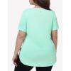imagebaleaf Plus Size Workout Tops for Women Short Sleeve Loose Fit Shirts Crew Neck Quick Dry UPF50 Athletic Gym YogaLight Green