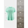 imagebaleaf Plus Size Workout Tops for Women Short Sleeve Loose Fit Shirts Crew Neck Quick Dry UPF50 Athletic Gym YogaLight Green